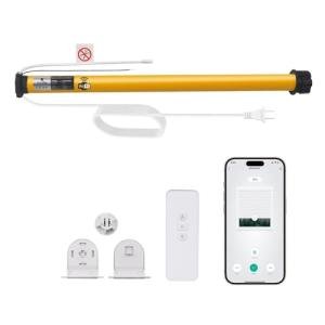 Smart Tuya WiFi Blinds Motor, AC100-240V Plug-in for 1.5"/38mm Shade Tubes, Compatible with Alexa/Google Home, APP & Timer Control, No Hub Required - Idea for Zebra, Roman, Roller Shades
