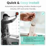 Aura Roller Smart Shade Driver, Remote Control & WiFi Dongle | Automate Existing Blinds | Beaded Window Shade Compatible | Rechargeable Long-Life Battery | Set Up Schedules | Hands Free Voice Control