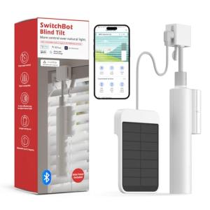 SwitchBot Blind Tilt Motorized Blinds - Smart Electric Blinds, Automatic Blind Opener and Closer, Solar Powered, Light Sensing Control, Add Hub Mini to Make it Compatible with Alexa & Google Home