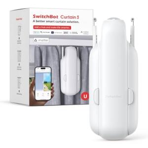 SwitchBot Automatic Curtain Opener - Bluetooth Remote Control Smart Curtain with App, Upgraded High-Performance Motor, Add SwitchBot Hub to Work with Alexa, Google Home, HomeKit