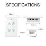 MOES Smart WiFi RF 2 Gang Double Curtain Blind Touch Switch for Roller Shutter Electric Motor Tuya Smart Life App, Voice Control with Google Home Alexa Voice Control, White