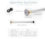 Rechargeable Zigbee Smart Blind Motor Kit, Automatic Curtain Opener APP Control for 38mm Tube Compatible with Alexa, No Hub Required