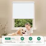 Allesin Motorized Roller Blinds with Remote Control for Windows, 100% Blackout Smart Shades with Quiet Motor, Dry Battery Powered Electric Blind (White 31" W x 72" H)