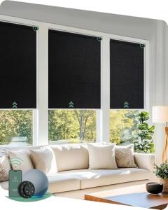Motorized Blackout Window Blinds with Remote Control