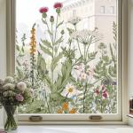 Colorful Floral Window Privacy Film Stickers