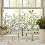 Colorful Floral Window Privacy Film Stickers