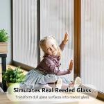 VELIMAX Frosted Reeded Glass Window Film, 17.7x78.7 inches