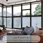 VELIMAX Frosted Reeded Glass Window Film, 17.7x78.7 inches