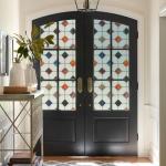 Geometric Frosted Stained Glass Window Film