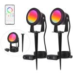Smart Outdoor Spotlights with App Control, 2 Pack