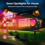 Smart Outdoor Spotlights with App Control, 2 Pack