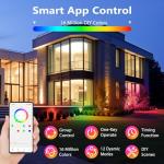 Smart Outdoor Spotlights with App Control, 2 Pack