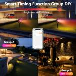 Smart Outdoor Spotlights with App Control, 2 Pack