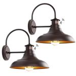 Oil Rubbed Bronze Motion Sensor Barn Lights 2 Pack