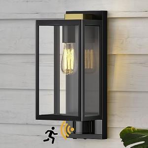 Motion Sensor Outdoor Wall Lights – Black Square Lanterns