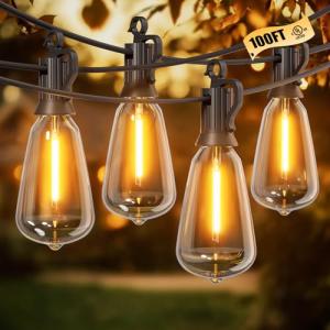 Brightown 100FT Outdoor Dimmable LED String Lights