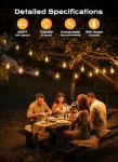 Brightown 100FT Outdoor Dimmable LED String Lights