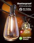25FT LED Outdoor String Lights with Shatterproof Bulbs