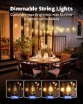 25FT LED Outdoor String Lights with Shatterproof Bulbs