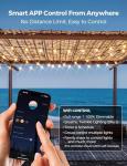 Smart 50Ft Outdoor String Lights with Dimmable Bulbs