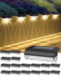 Herzila 16 Pack Solar Outdoor Deck Lights