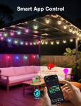 Meewata 50ft Smart RGBIC Outdoor String Lights