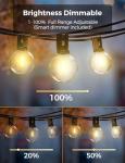 Smart 50Ft Outdoor String Lights with Dimmable Bulbs