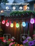 Meewata 50ft Smart RGBIC Outdoor String Lights