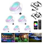 INDARUN RGB Outdoor Deck Lights with Remote