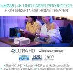 Optoma UHZ35 4K UHD Home Theater Projector