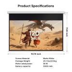 Valerion 120" Motorized Waterproof Projector Screen