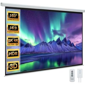 YODOLLA 150" Motorized 4K HD Projector Screen