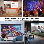 84-Inch Motorized HD Projector Screen with Remote