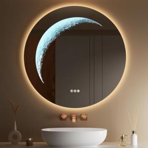 30" Round LED Smart Mirror with Dimmable Light
