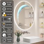 30" Round LED Smart Mirror with Dimmable Light