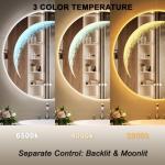 30" Round LED Smart Mirror with Dimmable Light