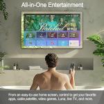 32" 4K Smart Bathroom Mirror TV with Voice Control