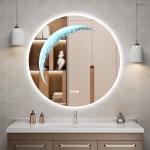 30" Round LED Smart Mirror with Dimmable Light