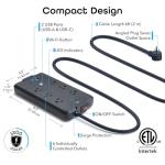 Geeni Smart Plug Power Strip with USB, 6ft Cord