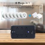 Geeni Smart Plug Power Strip with USB, 6ft Cord