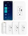 MOES Smart USB Wall Outlet with Wi-Fi, 4-Pack