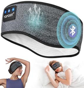 TOPOINT Bluetooth Headband Earphones for Sleep and Sports