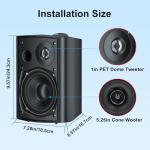 Herdio 5.25” Waterproof Indoor Outdoor Wall Speakers
