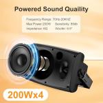 800W Waterproof Bluetooth Outdoor Speaker System - 4 Pack