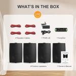800W Waterproof Bluetooth Outdoor Speaker System - 4 Pack