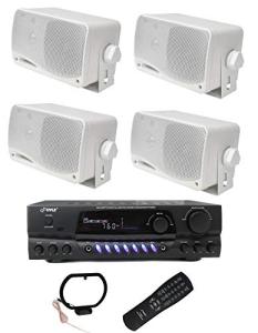 PYLE 3.5" Outdoor Speakers & 200W Receiver Set