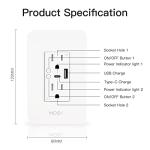 MOES Smart USB Wall Outlet with Wi-Fi, 4-Pack