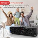 Pyle 6-Channel Bluetooth Home Audio Amplifier