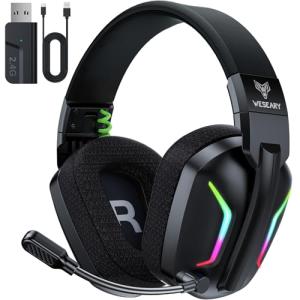 WESEARY Wireless Gaming Headset with Noise Canceling