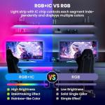 LED TV Backlight Strip - 16.4ft with Bluetooth & Voice Control